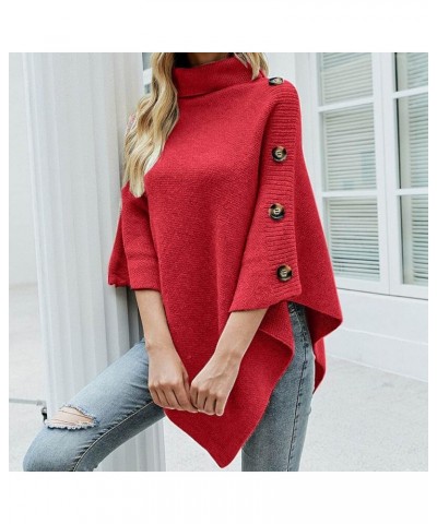 Women's Crew Neck Oversized Sweaters Casual Fall Long Sleeve Loose Fit Pullovers Shirts Chunky Knitted Top 5395-maoyid-red-c ...