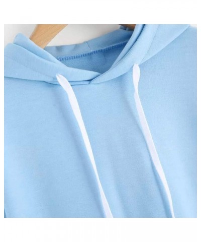 Cropped Sweatshirt, Women Teen Girls Cute Sunflower Long Sleeve Hoodie Crop Tops Loose Pullover Shirts H-blue $7.81 Hoodies &...