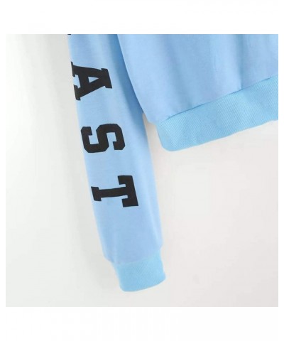 Cropped Sweatshirt, Women Teen Girls Cute Sunflower Long Sleeve Hoodie Crop Tops Loose Pullover Shirts H-blue $7.81 Hoodies &...