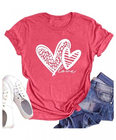 Valentine's Day Shirt Women Alphabet ABC I Love You Printed T-Shirts Teacher Valentine Shirt Tees Tops Heart-pink3 $8.54 T-Sh...