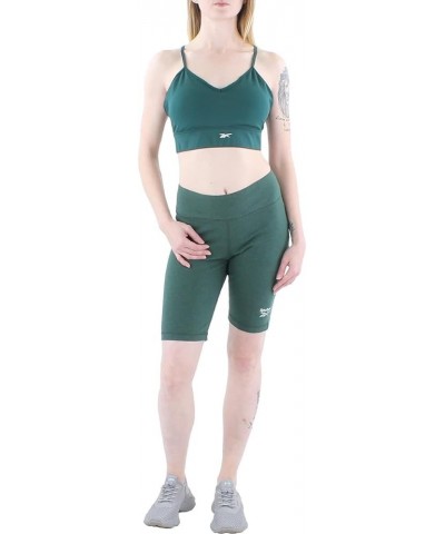 Women's Active Bike Shorts Forest Green Melange/Light Green Logo $9.58 Activewear