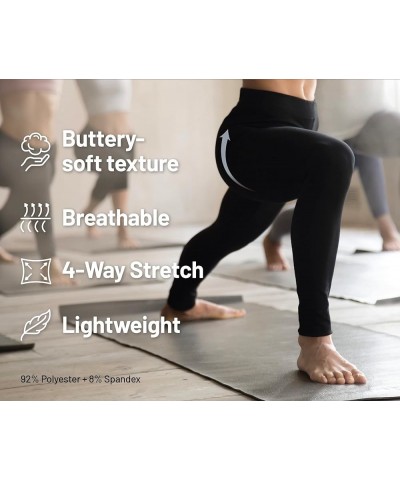 Women's Yoga Leggings - High Waist Premium Soft Solid Stretch High Waist Legging Pants Bsl1170 / 1911 Navy $11.41 Activewear