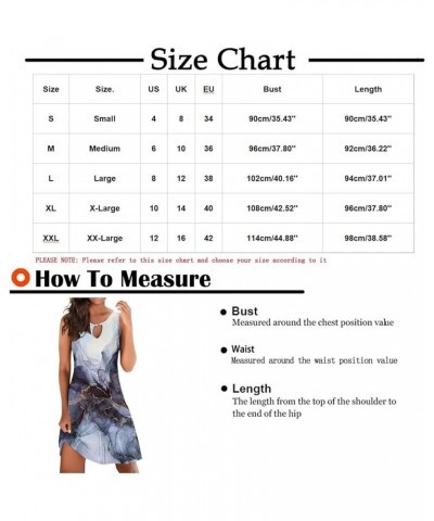 Sundresses for Women Casual Beach Dresses Sleeveless Vintage Summer Sexy Hollow Out O-Neck Dress Marble Tie Dye Mini Dress B-...