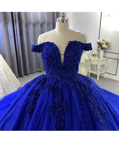 Sparkly Tulle Quinceanera Dresses Ball Gown Puffy Lace Sweet 16 Dresses Off Shoulder Prom Dress Y118 Black $54.25 Dresses