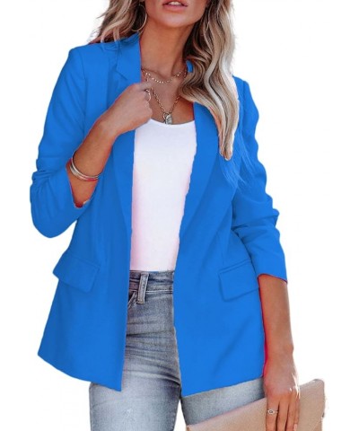 Blazers for Women Business Casual Suit Jacket Long Sleeve Work Office Blazer Jacket Lightweight Open Front Coat Blue $11.79 B...