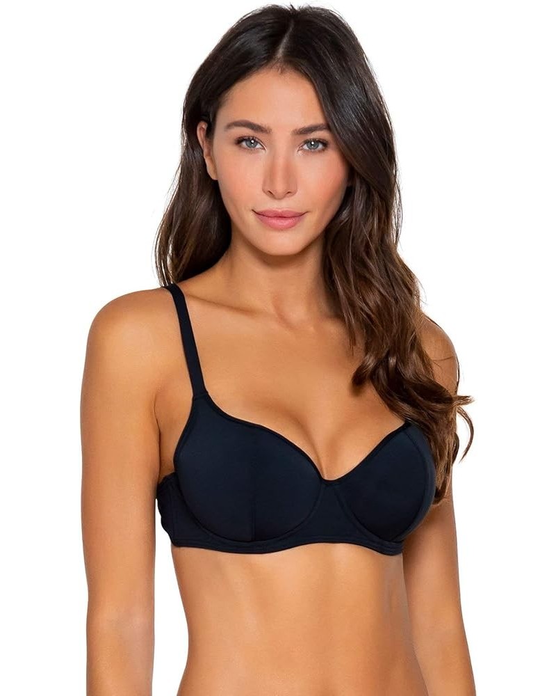 Women's Standard Carmen Swimsuit Bikini Top with Underwire Black $20.90 Swimsuits