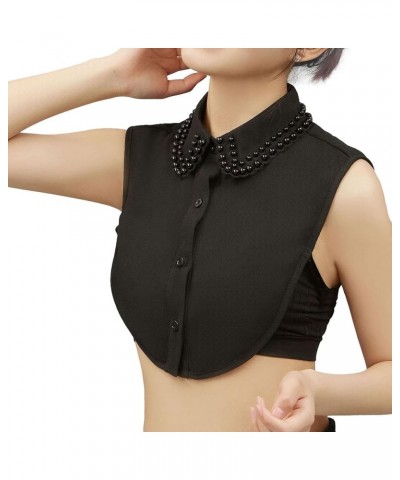 Chic Ladies Fake Lace Chiffon Detachable Collar Vintage Style Half Blouse Elegant False Collar Women 1429black $8.83 Blouses