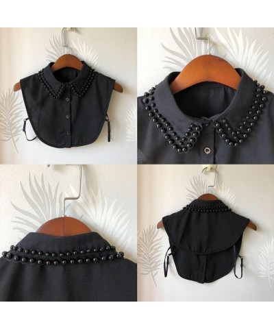 Chic Ladies Fake Lace Chiffon Detachable Collar Vintage Style Half Blouse Elegant False Collar Women 1429black $8.83 Blouses