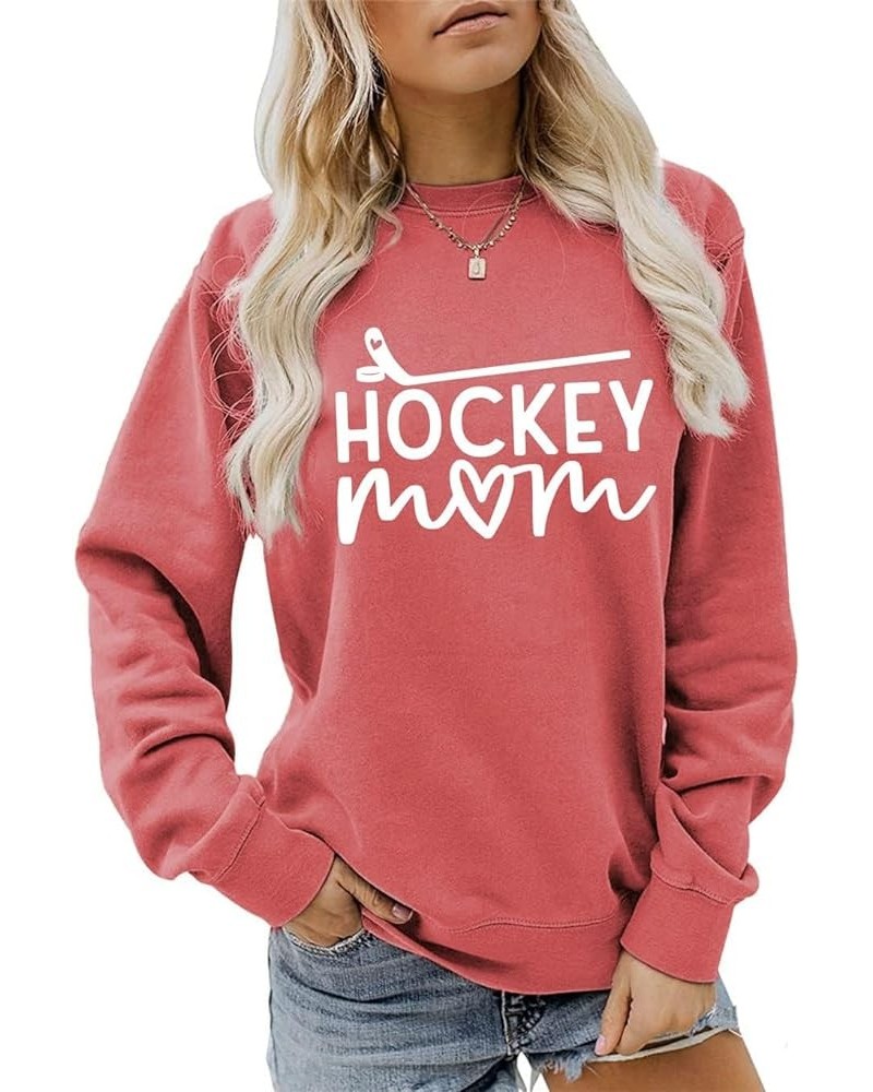 Hockey Mom Sweatshirts for Women Casual Long Sleeve Ice Hockey Graphic Crewneck Pullover Tops Pink 03 $12.40 Hoodies & Sweats...