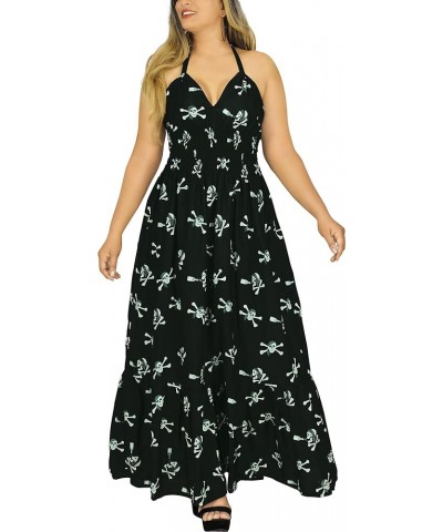 Women's A line Maxi Smocked Top Dress Long Sleeveless Casual Tube Dresses for Women Printed Ebony, Skull $14.55 Dresses