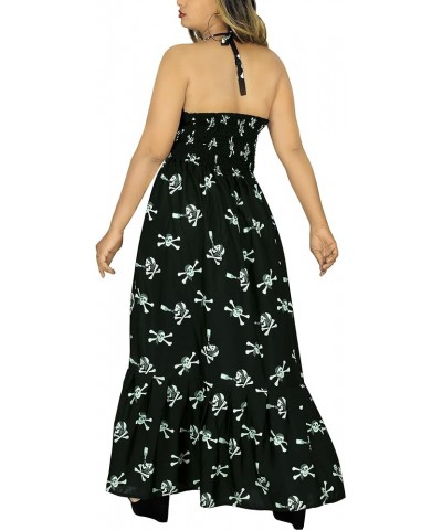 Women's A line Maxi Smocked Top Dress Long Sleeveless Casual Tube Dresses for Women Printed Ebony, Skull $14.55 Dresses