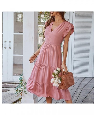 Summer Dresses for Women 2023 Casual Sexy Beach Flowy Maxi Dress Formal Elegant Party Club Vintage Boho Sundresses D Pink $11...