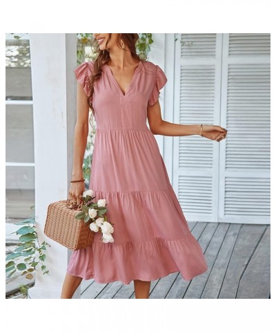 Summer Dresses for Women 2023 Casual Sexy Beach Flowy Maxi Dress Formal Elegant Party Club Vintage Boho Sundresses D Pink $11...