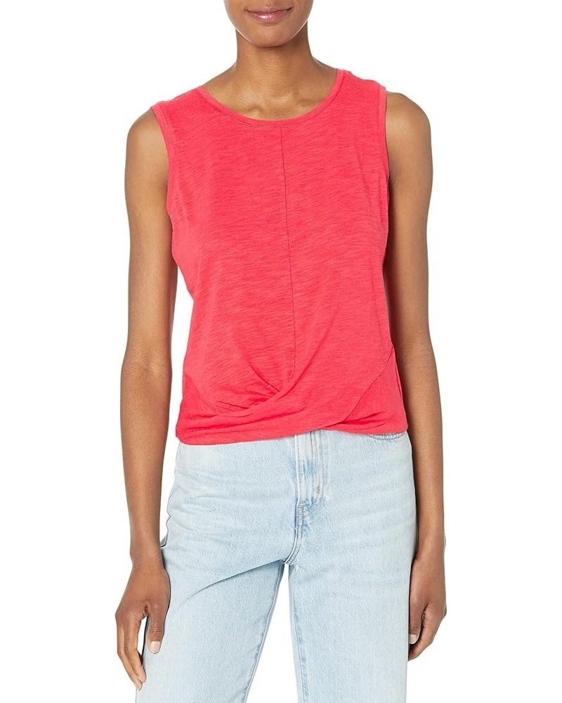 Twisted Tank - Top for Women - Lightweight - Breathable Fabric - Crew Neckline - Straight Hemline Island Pink $14.51 Tanks