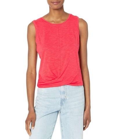 Twisted Tank - Top for Women - Lightweight - Breathable Fabric - Crew Neckline - Straight Hemline Island Pink $14.51 Tanks