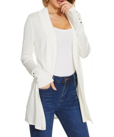 Women's Cardigans Open Front Long Sleeve Cardigan Sweaters Dressy Casual Trendy Lightweight Off-white $20.89 Sweaters