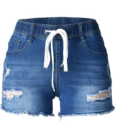 Women's Curved Jean Shorts Sexy Butt Lift Ripped Stretch Skinny Frayed Summer Beach Casual Short Denim Shorts 140 Blue $19.94...