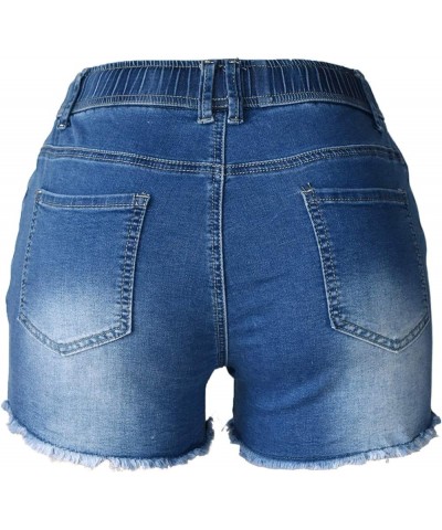 Women's Curved Jean Shorts Sexy Butt Lift Ripped Stretch Skinny Frayed Summer Beach Casual Short Denim Shorts 140 Blue $19.94...