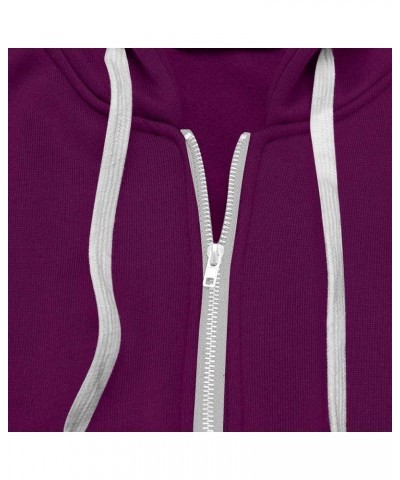 Longline Zip Up Hoodies for Women Casual Fleece Long Sweatshirt Jacket Warm Hooded Coats Winter Fall Outerwear Purple $10.07 ...