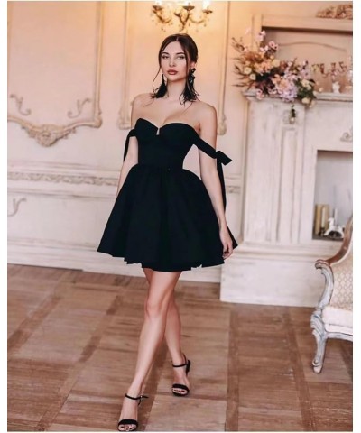 Cold Shoulder Homecoming Dress Satin Cocktail Party Dress Puffy A Line Short Club Gown PE77 Ivory $28.55 Dresses