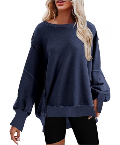 Oversized Sweatshirts for Women Plus Size Womens Tops Womens Casual Fp Oversized Crewneck Sweatshirts Hoodies Navy $10.44 Hoo...