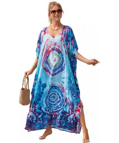 Women Over Sized Caftans Turkish Caftan Ethnic Print Plus Size Muslim Kaftans A12 $13.95 Swimsuits