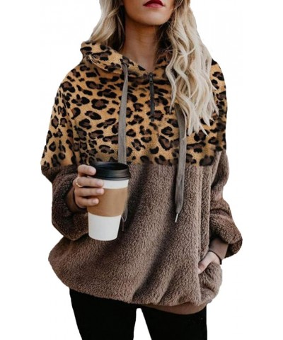 Women's Long Sleeve Hooded Fleece Sweatshirt Warm Fuzzy Zip Up Hoodie Pullover 3 Khaki $10.92 Hoodies & Sweatshirts