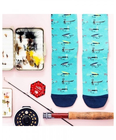 Funny Socks for Outdoor Activities Lovers and More - Novelty Gifts for Men, Women, and Teens Fishing Flies $9.69 Activewear