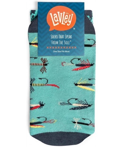 Funny Socks for Outdoor Activities Lovers and More - Novelty Gifts for Men, Women, and Teens Fishing Flies $9.69 Activewear