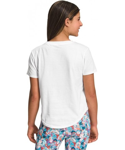 Girl's Short Sleeve Graphic Tee (Little Kids/Big Kids) Tnf White/Scuba Blue $10.08 T-Shirts