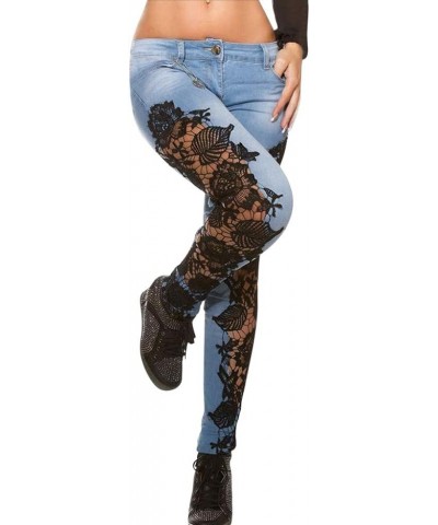 Womans Jeans, Womens Casual Jeans Distressed Pocket Blue Jeans Straight Wide Leg Denim Pants Dd4-black $11.95 Jeans