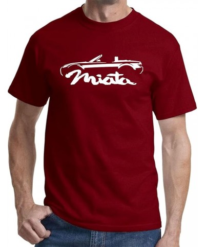 2005-08 Miata Sports Car Classic Outline Design Print Tshirt Maroon $13.00 T-Shirts