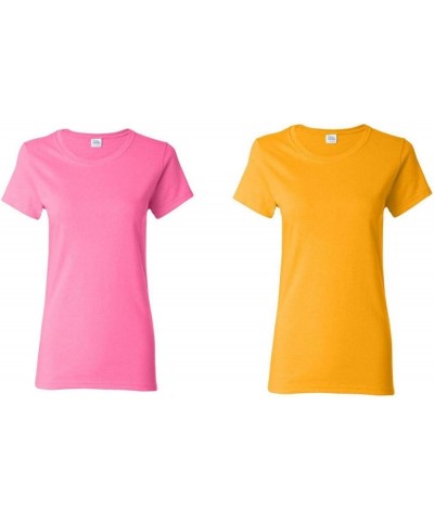 Women's Heavy Cotton T-Shirt, Style G5000L, 2-Pack (Gold/Azalea) $7.13 T-Shirts