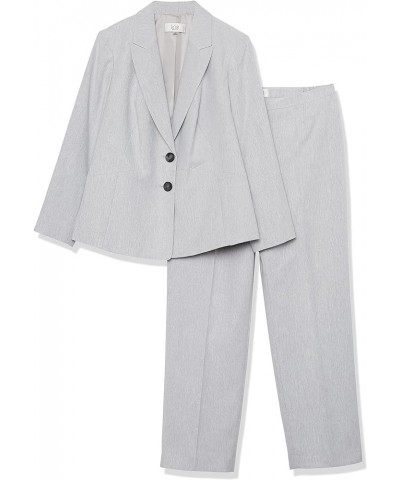 Women's Plus Size Jacket/Pant Suit 50040629-1fd White/Grey $42.02 Suits