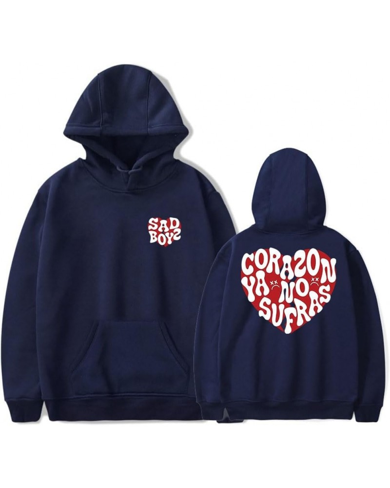 Junior H Merch Sad Boyz No Sufras Hoodie Sweatshirt Autumn For Women/Men Long Sleeve Rapper Pullover Navyblue $11.04 Hoodies ...