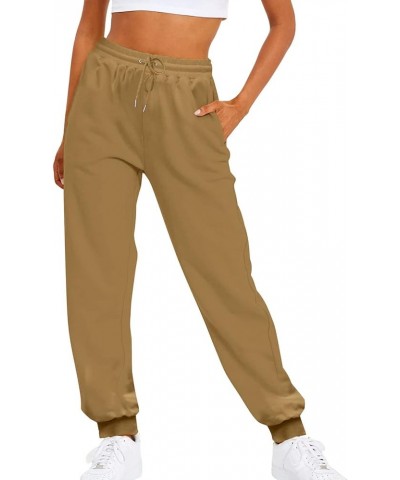 Sweatpants Women Baggy High Waist Elastic Band Joggers Loose Yoga Athletic Pants Trousers with Pockets C03-brown $10.34 Activ...