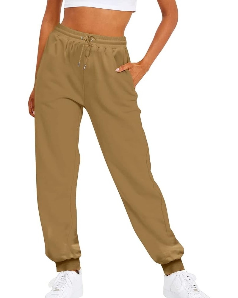 Sweatpants Women Baggy High Waist Elastic Band Joggers Loose Yoga Athletic Pants Trousers with Pockets C03-brown $10.34 Activ...