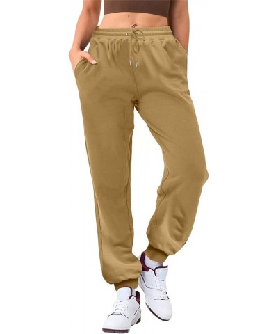 Sweatpants Women Baggy High Waist Elastic Band Joggers Loose Yoga Athletic Pants Trousers with Pockets C03-brown $10.34 Activ...