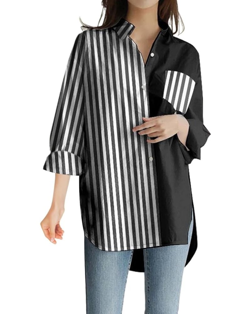 TOUPKO Plus Size Button Down Shirts for Women Long Sleeve Side Slit Oversized Business Casual Workwear Office Blouse Tops Z06...