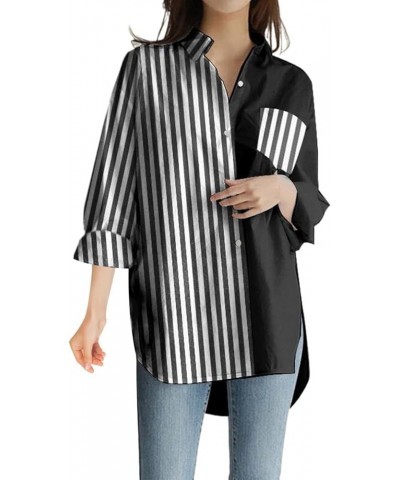 TOUPKO Plus Size Button Down Shirts for Women Long Sleeve Side Slit Oversized Business Casual Workwear Office Blouse Tops Z06...