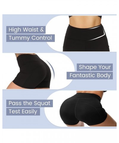 Workout Shorts for Women with Pockets - High Waist Tummy Control Bike Shorts for Gym Workout Athletic Running Yoga 5 inch Leo...