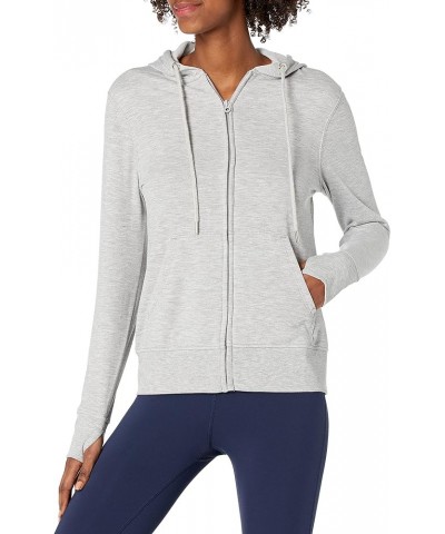 Women's Fleece Zip Up Hoodie Light Grey Heather $15.79 Hoodies & Sweatshirts