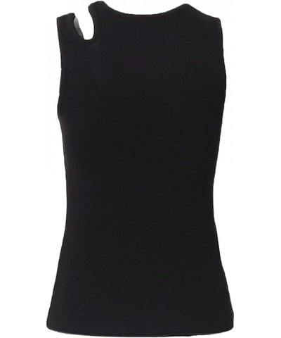 Women's Sexy Sleeveless Tanks T-Shirt Slim Stylish Summer Solid Tank Top Black $7.27 Tanks