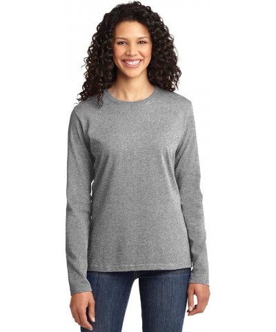 Port & Company Ladies Long Sleeve Core Cotton Tee. LPC54LS Athletic Heather $8.51 T-Shirts