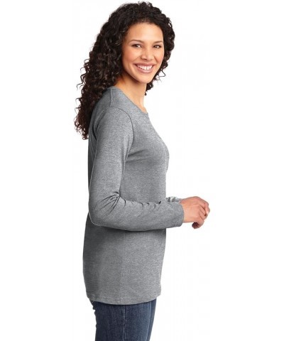 Port & Company Ladies Long Sleeve Core Cotton Tee. LPC54LS Athletic Heather $8.51 T-Shirts