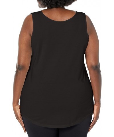 Women's Size Cotton Jersey Shirttail Tank Top, Plus Sleeveless Shirts Black $6.87 Tanks