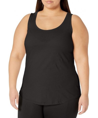 Women's Size Cotton Jersey Shirttail Tank Top, Plus Sleeveless Shirts Black $6.87 Tanks