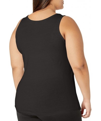 Women's Size Cotton Jersey Shirttail Tank Top, Plus Sleeveless Shirts Black $6.87 Tanks