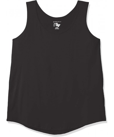 Women's Size Cotton Jersey Shirttail Tank Top, Plus Sleeveless Shirts Black $6.87 Tanks