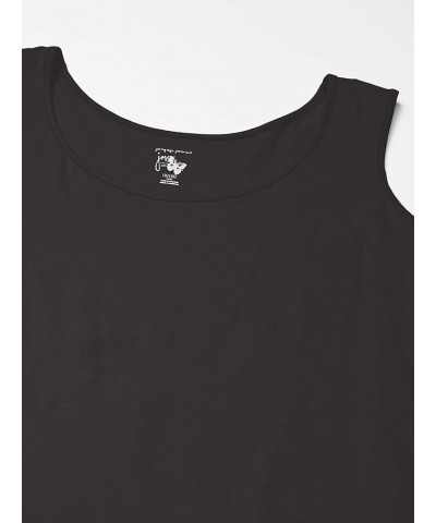 Women's Size Cotton Jersey Shirttail Tank Top, Plus Sleeveless Shirts Black $6.87 Tanks